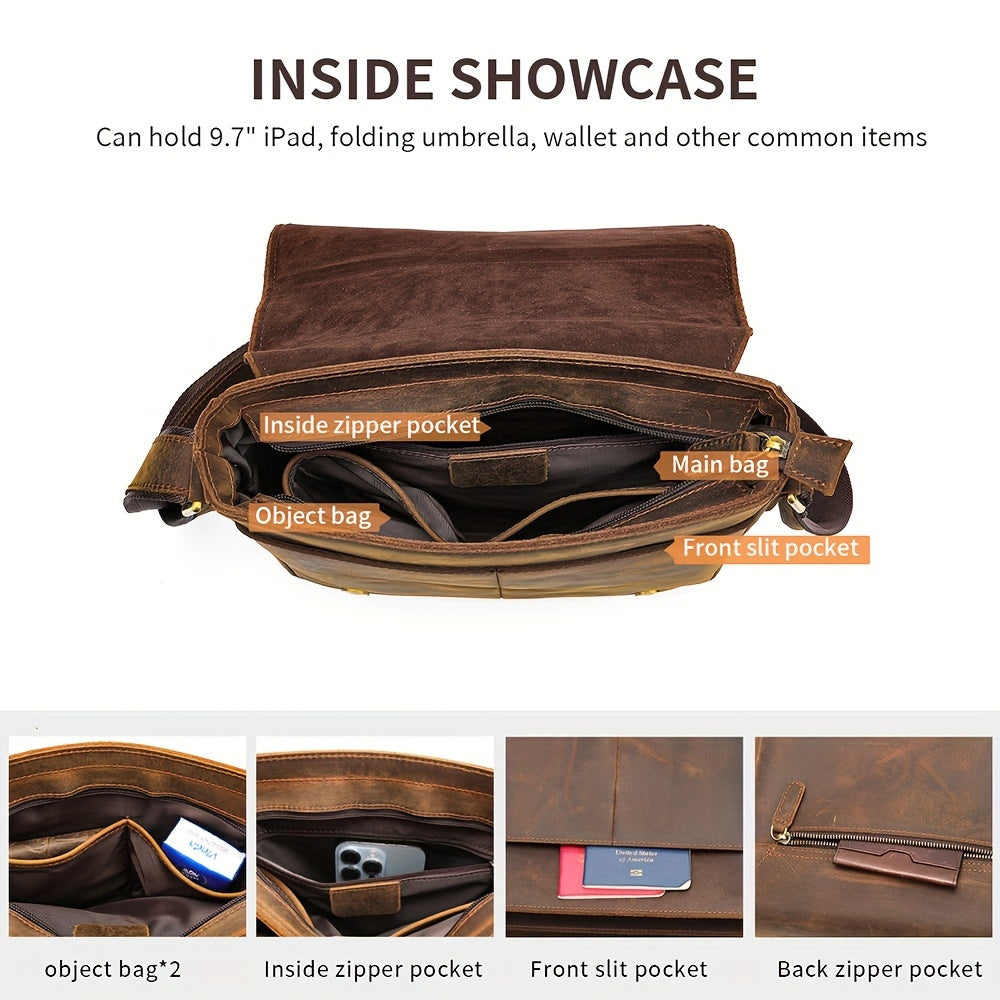 Weston | Klassische Leder-Umhängetasche mit strapazierfähigem Design