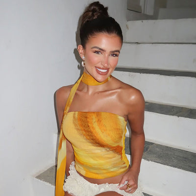 Wanya | Bustier-Top Bedruckt Kopftuch