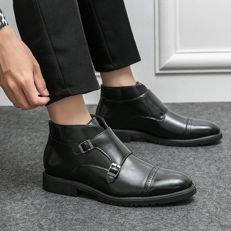 Darell | Stylische Leder-Doppel-Monk-Schnallenstiefel für Komfort und Haltbarkeit