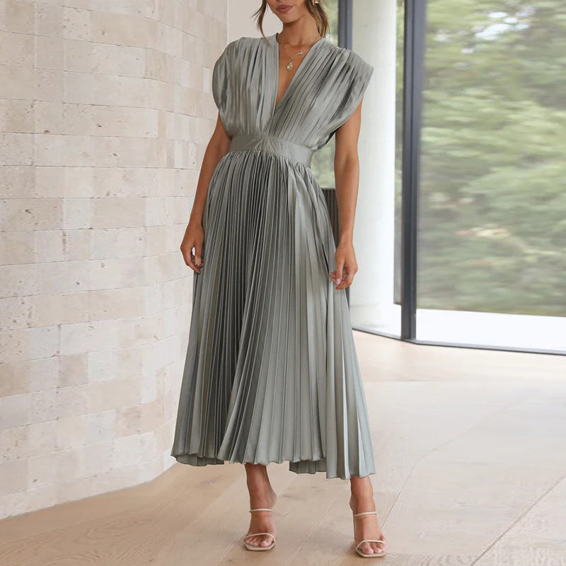 Elegantes ärmelloses Maxikleid mit V-Ausschnitt – Sommerkleid Damen