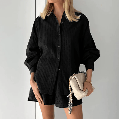 Christa | Luftiges Baumwoll-Set mit Oversized-Bluse & Shorts