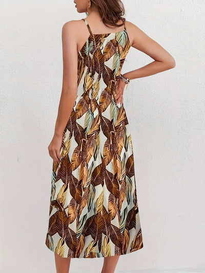 Jocelyn® | Neckholder-Strandkleid mit Blattmuster