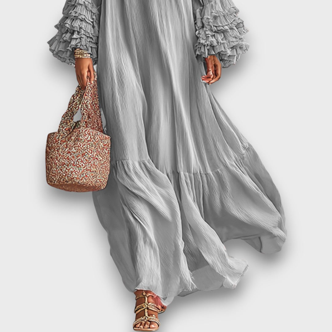 Elviana – Plissiertes Maxikleid aus Chiffon