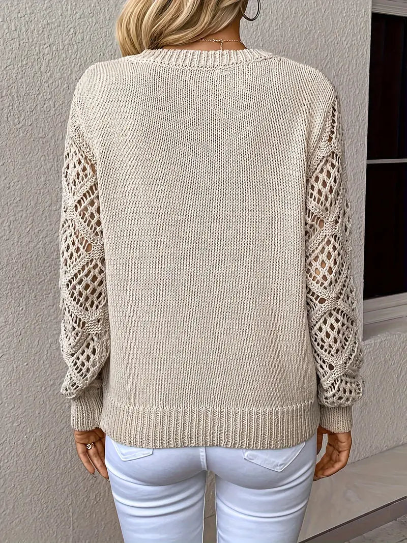 Strickpullover mit V-Ausschnitt für Damen