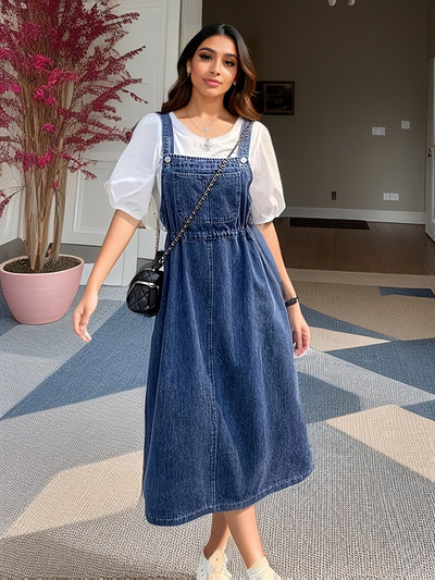 Solene | Elegantes und Stilvolles Denim-Maxikleid