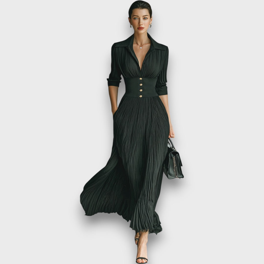 Larisse – Maxi-Kleid mit Reverskragen