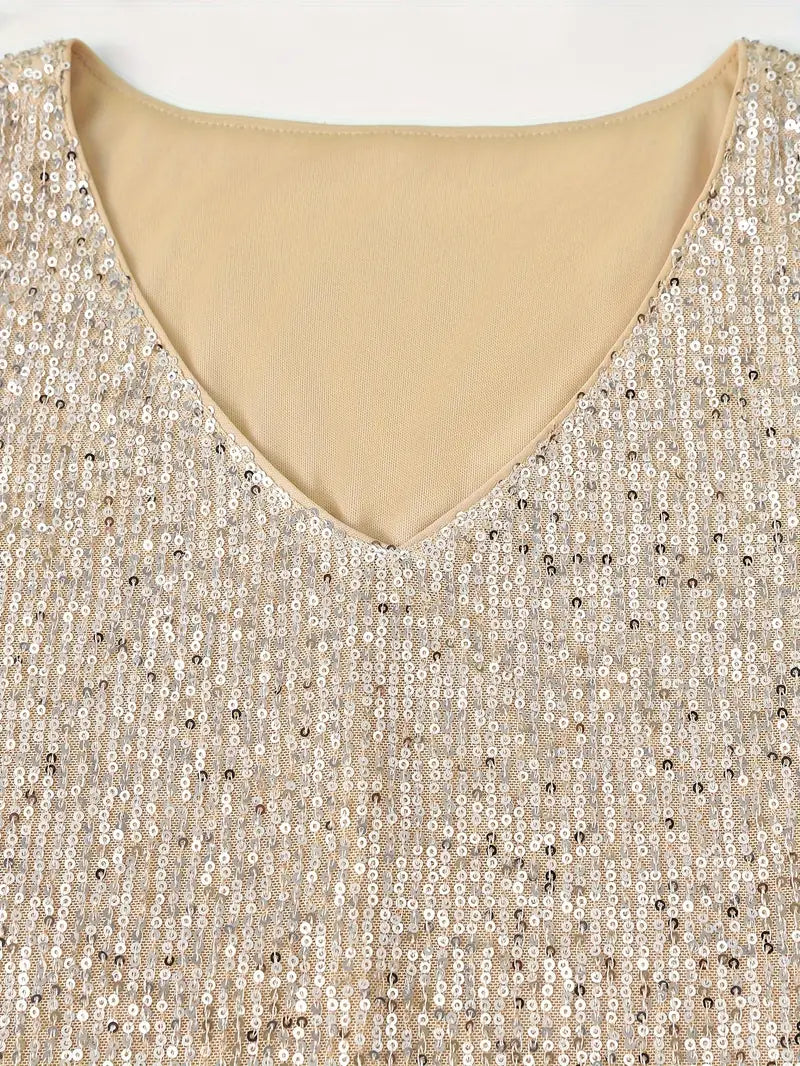 HAWA | Pailletten-V-Ausschnitt-Top