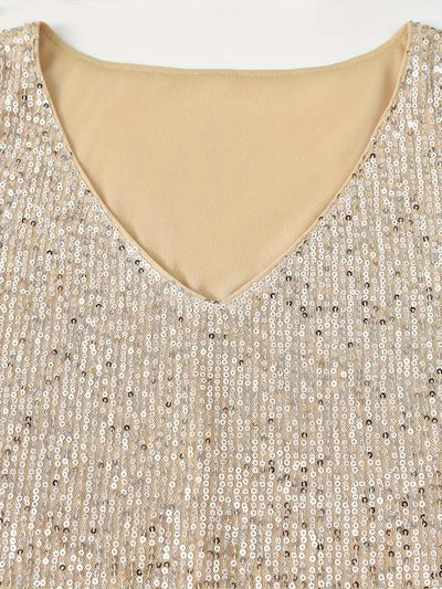 HAWA | Pailletten-V-Ausschnitt-Top