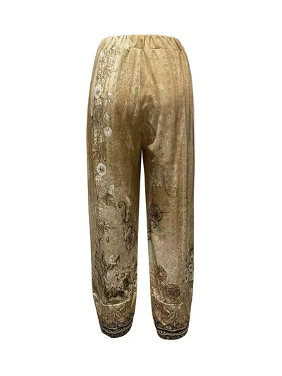 Kayden – Vintage Capri Hose Mit Blumenmuster