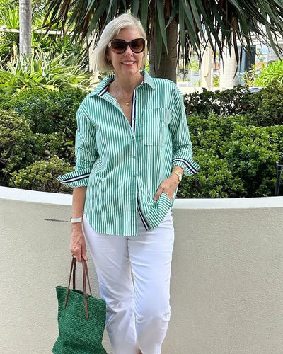 Ula - Gestreiftes Hemd mit Knopfleiste