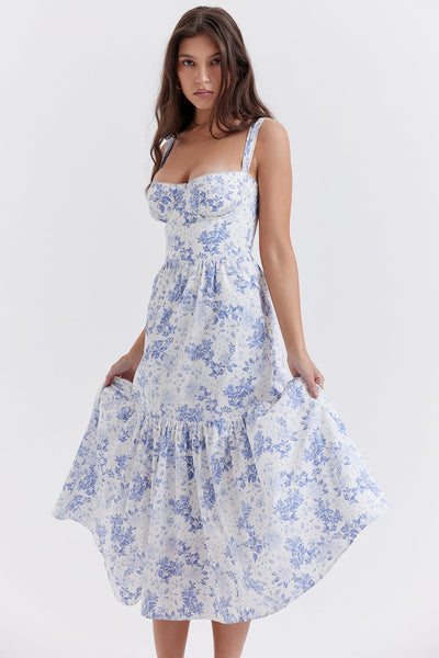 Geblümtes Midi-Sommerkleid
