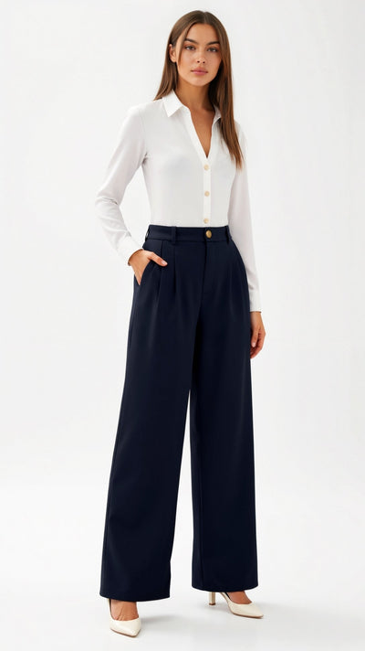 Emma Hose mit weitem Bein