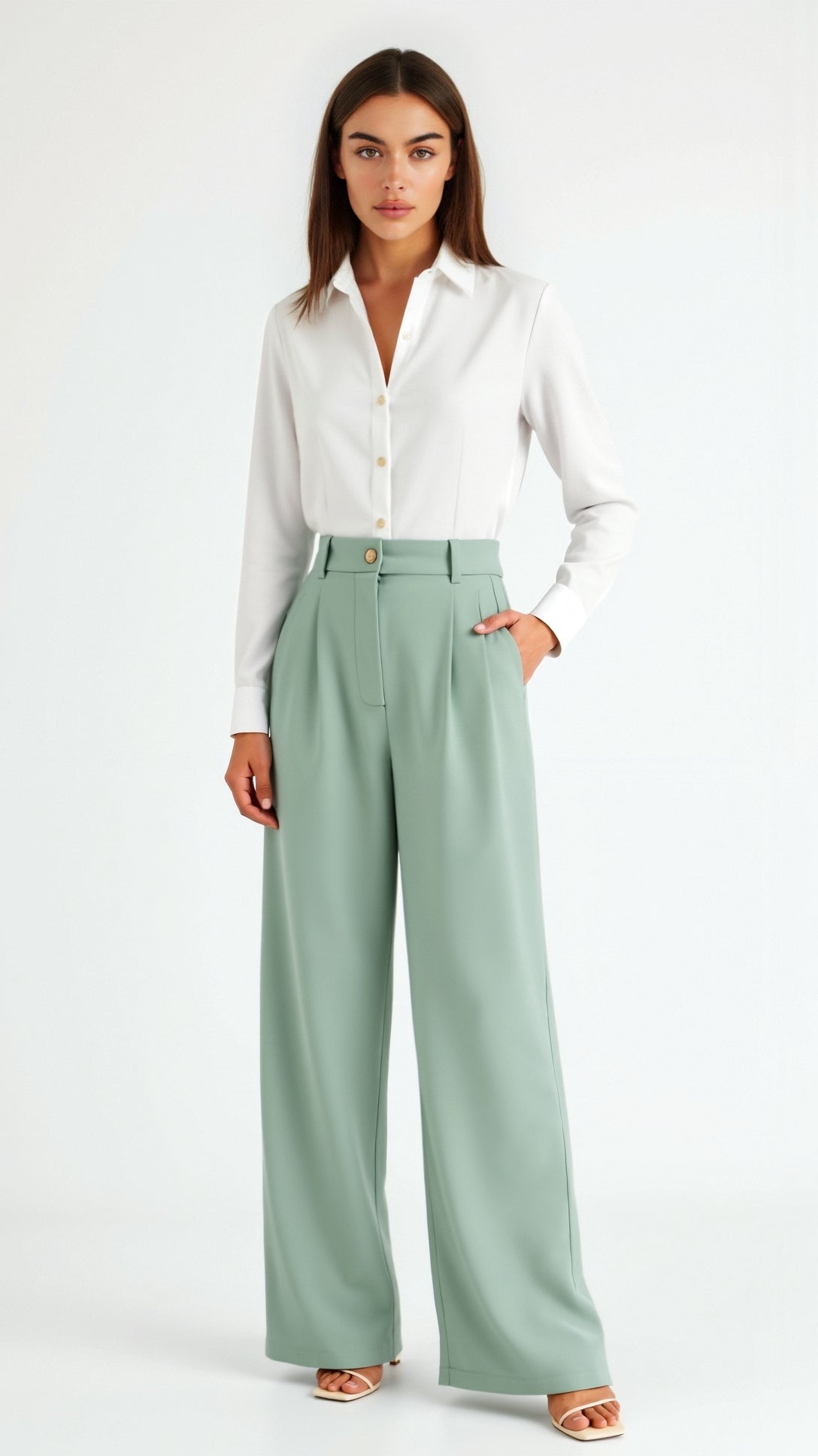 Emma Hose mit weitem Bein