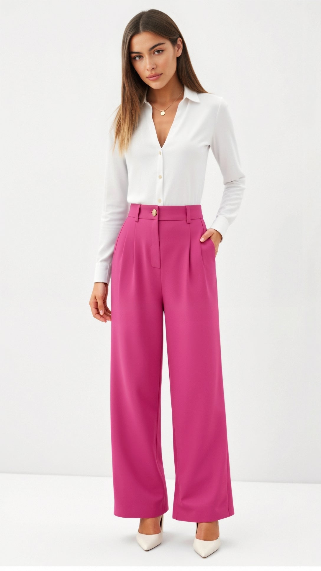 Emma Hose mit weitem Bein