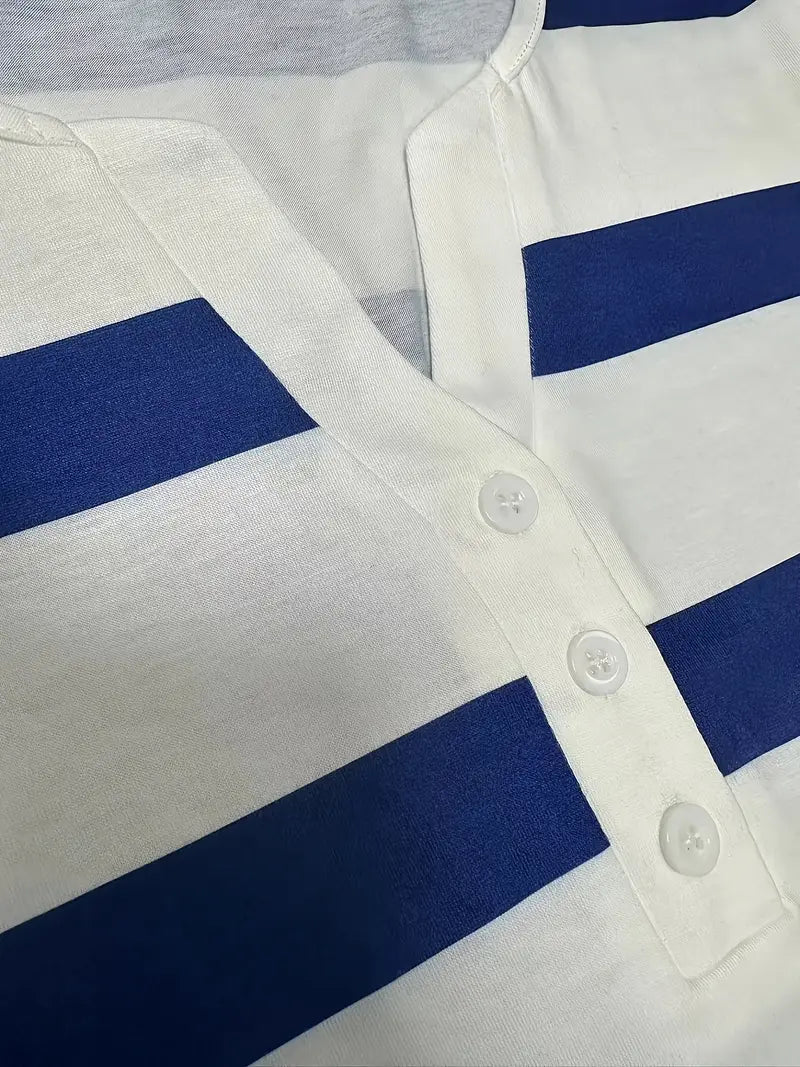 Lovisa™ – Damen-T-Shirt mit Streifen und V-Ausschnitt