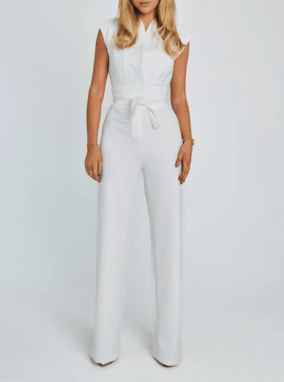 Xenia - Damen ärmellose Jumpsuit mit weiten Beinen