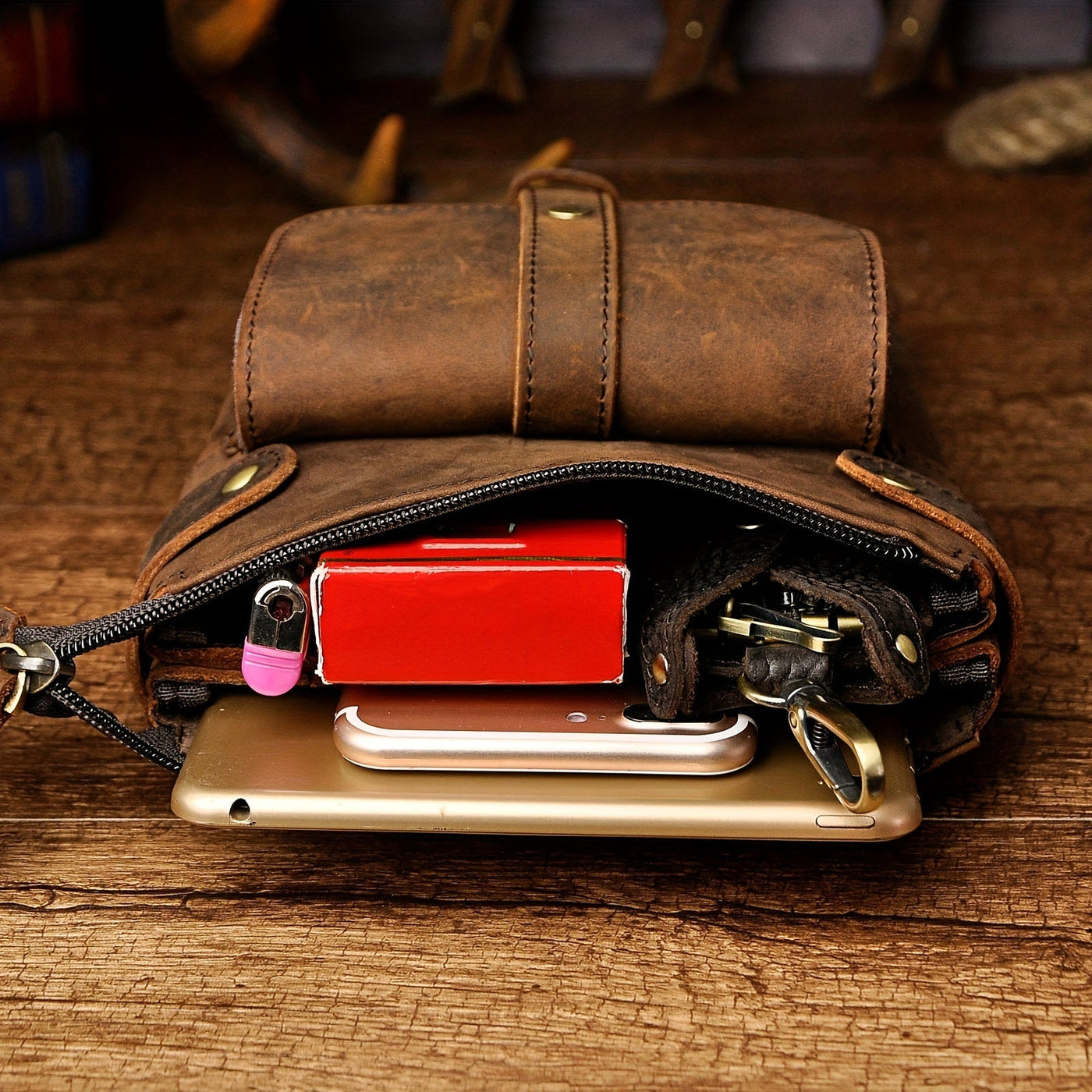 Sawyer | Stylische Vintage-Leder-Gürteltasche für Männer