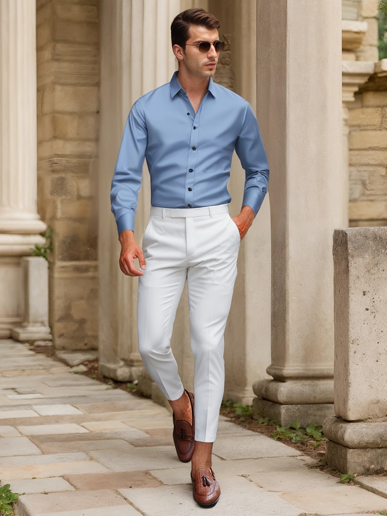 Finn | SlimFit-Stretchhemd in Uni-Farbe