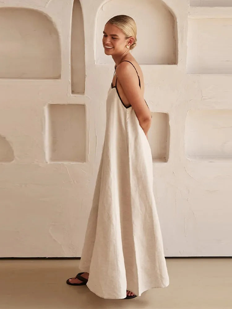 Maxikleid mit Trägern für Frauen - Mirelda