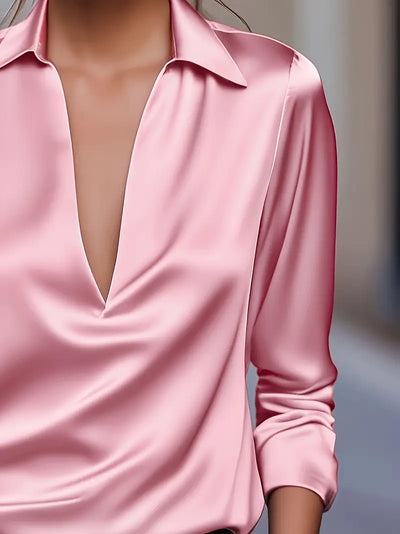 Nadene - Prämie Bluse Mit V-Ausschnitt