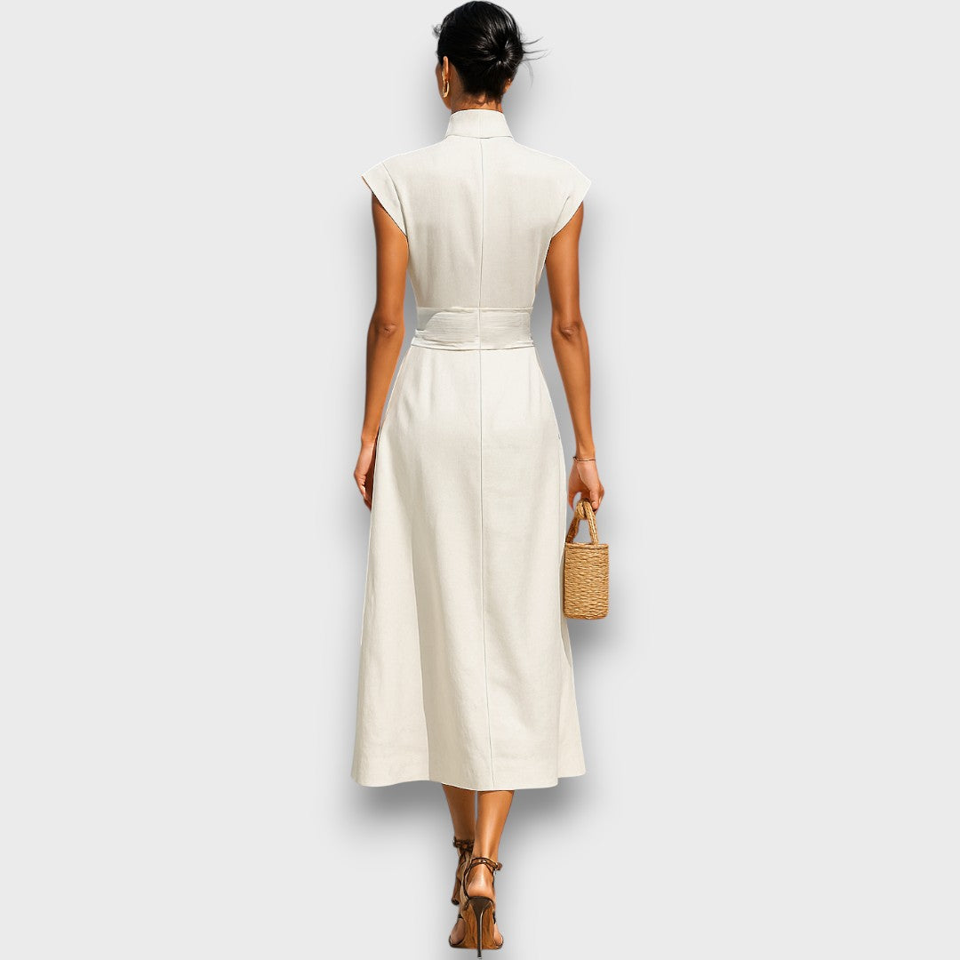 Liorna – Maxikleid aus reiner Baumwolle mit Kragen