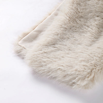 Cropped Kunstfell Pullover mit weiten Ärmeln für Damen