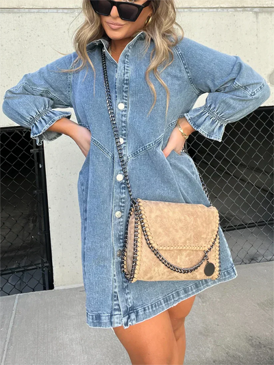 Belinda™ - Langärmeliges Kleid aus Denim