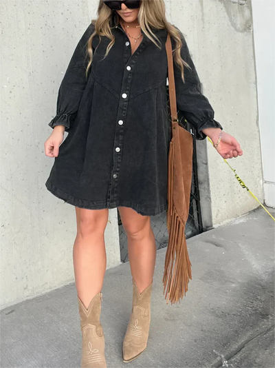Belinda™ - Langärmeliges Kleid aus Denim