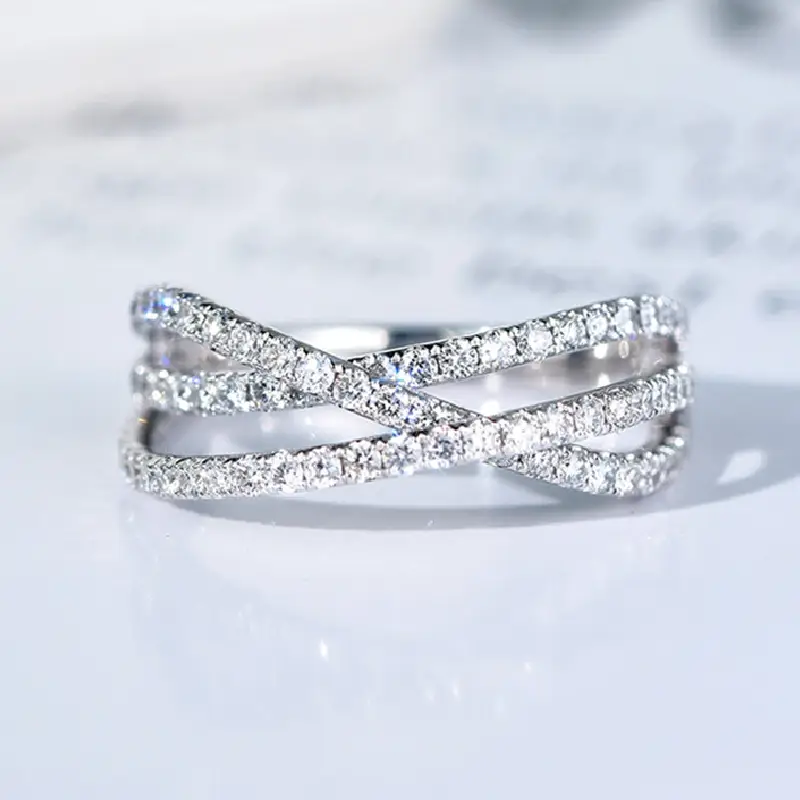 Vintage Silber Glänzendes Kreuz Ring