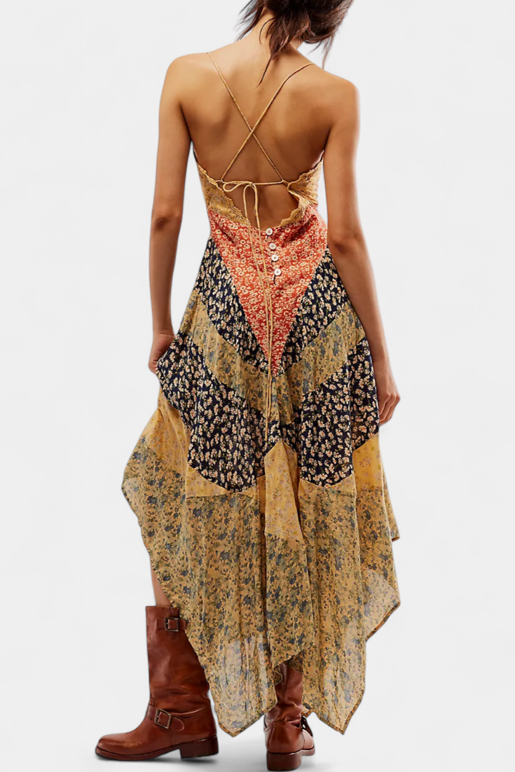 Francine Blumen-Maxi-Kleid