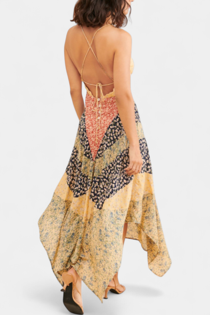 Francine Blumen-Maxi-Kleid