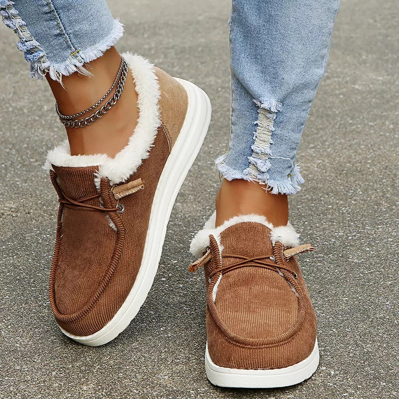 Stylischer Warmer Plüsch Vulkanisierte Sneaker mit Fell für Damen | Perfekt für alle Jahreszeiten