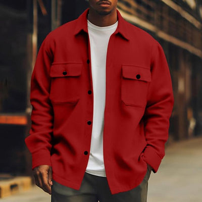 Geknöpfte Jacke mit Fronttaschen für Herren