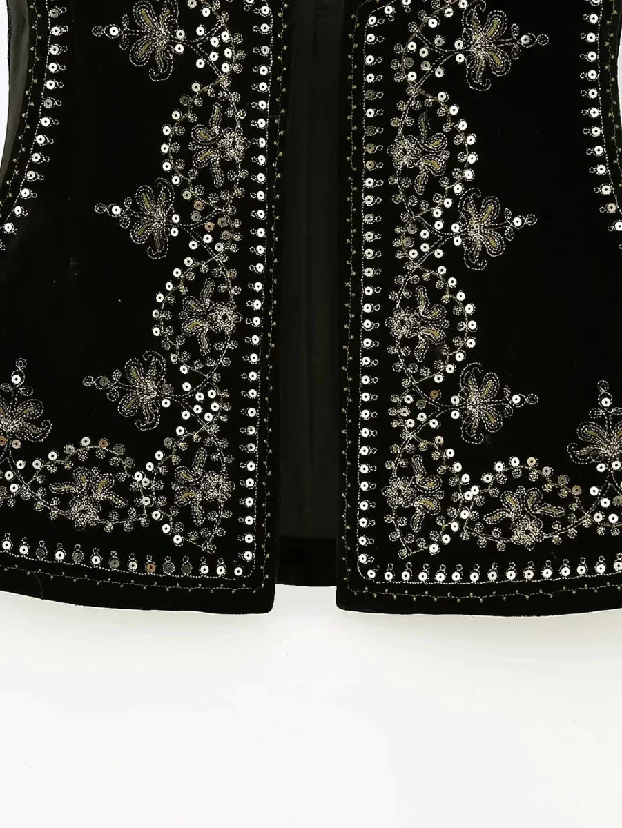 Celina | Bestickte Samtweste