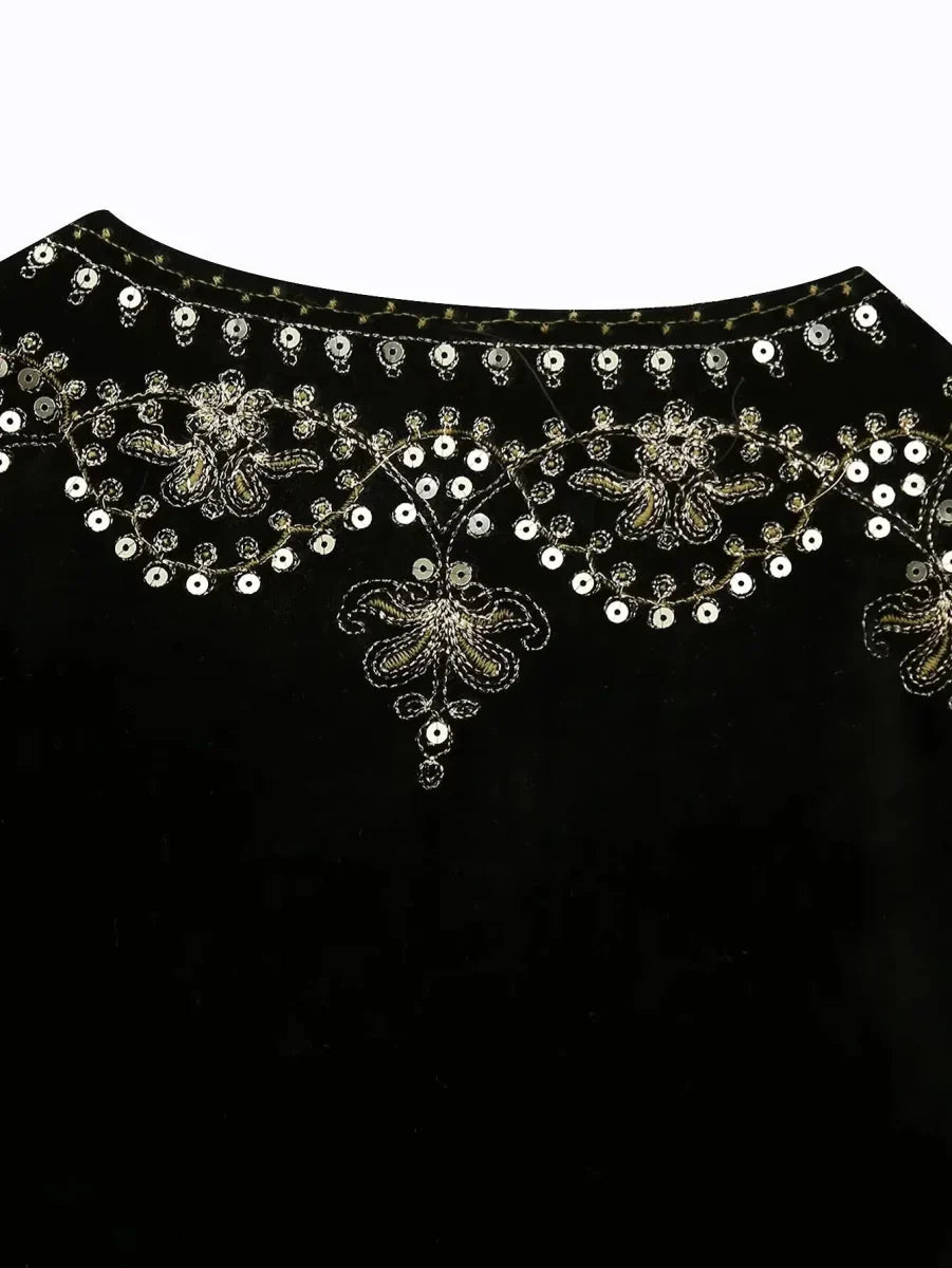 Celina | Bestickte Samtweste