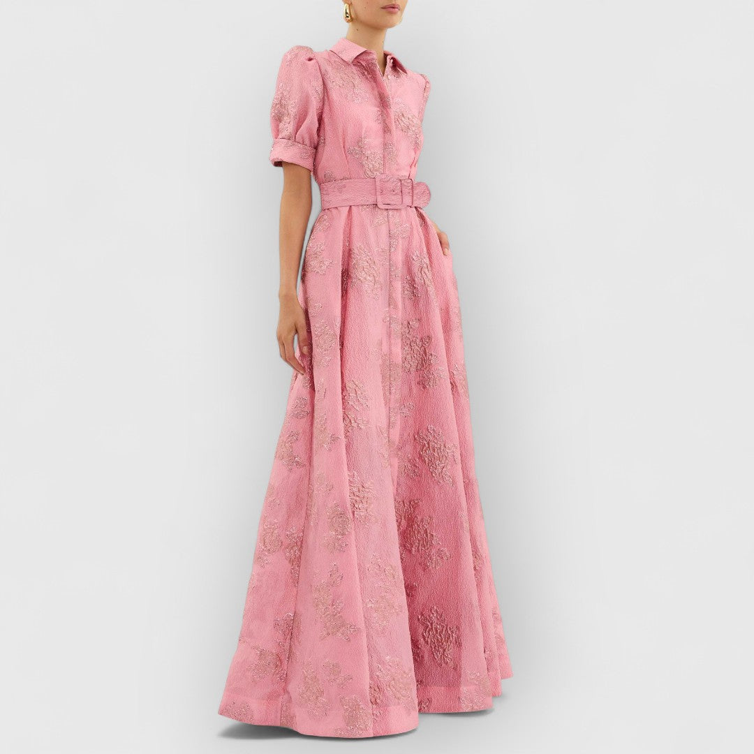 Colette | Elegantes langes Kleid mit Gürtel