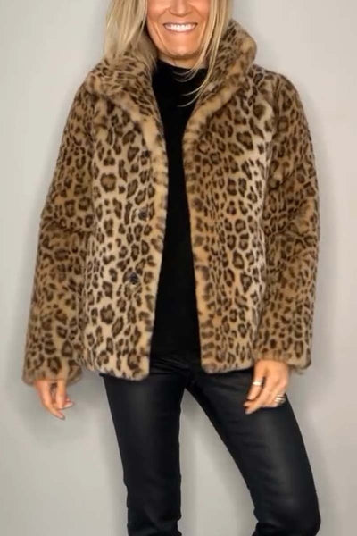 Leopard | Kunstfell-Jacke für den Winter