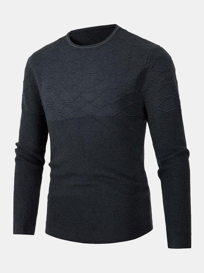 Celzo | Stylischer Slim Fit Strickpullover mit Rundhalsausschnitt