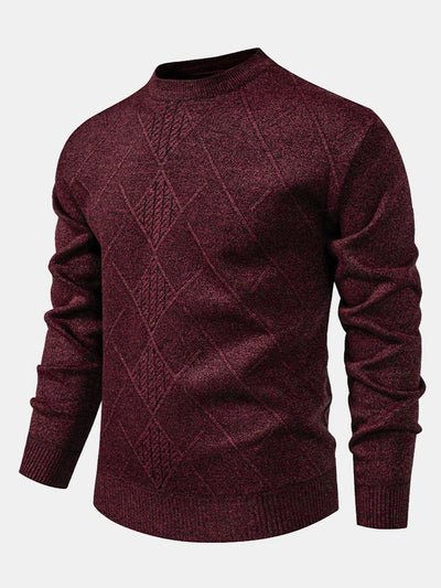 Lester | Stylischer geometrischer Rauten-Muster Strickpullover