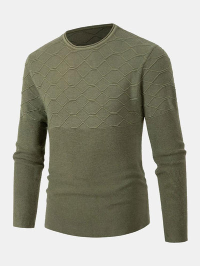 Celzo | Stylischer Slim Fit Strickpullover mit Rundhalsausschnitt