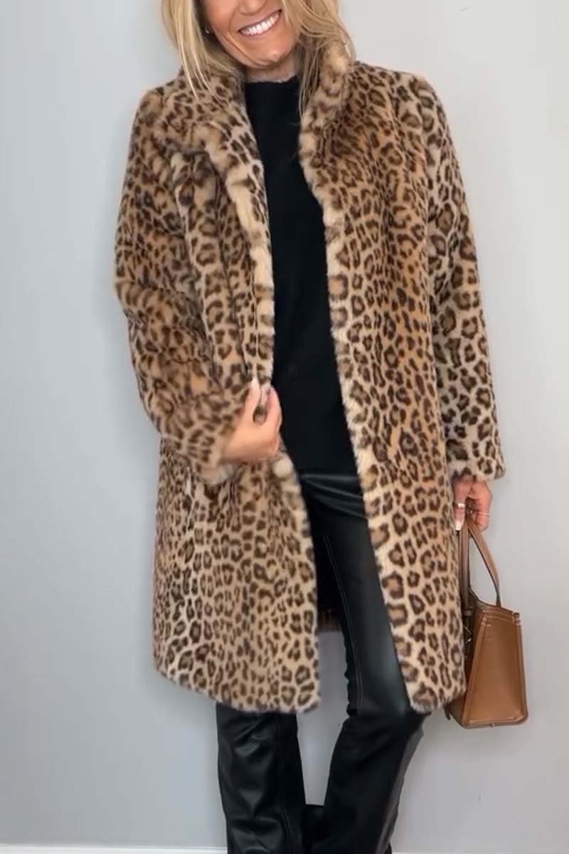 Leopard | Kunstfell-Jacke für den Winter