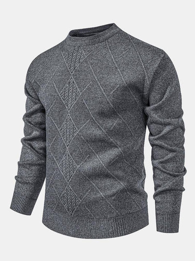 Lester | Stylischer geometrischer Rauten-Muster Strickpullover