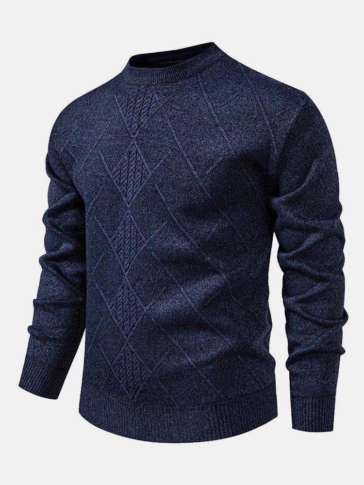 Lester | Stylischer geometrischer Rauten-Muster Strickpullover