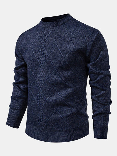 Lester | Stylischer geometrischer Rauten-Muster Strickpullover