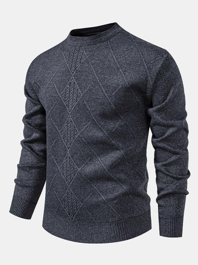 Lester | Stylischer geometrischer Rauten-Muster Strickpullover