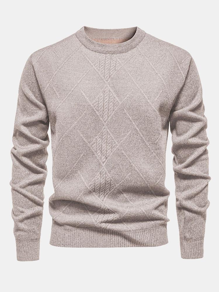 Lester | Stylischer geometrischer Rauten-Muster Strickpullover