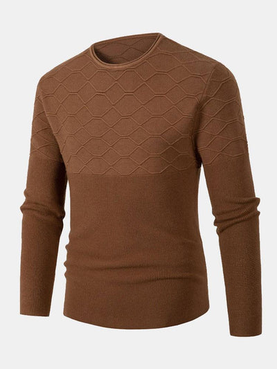 Celzo | Stylischer Slim Fit Strickpullover mit Rundhalsausschnitt