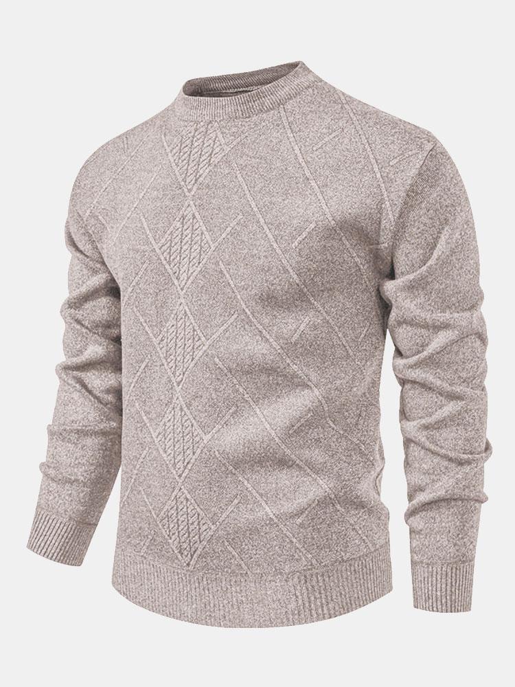 Lester | Stylischer geometrischer Rauten-Muster Strickpullover