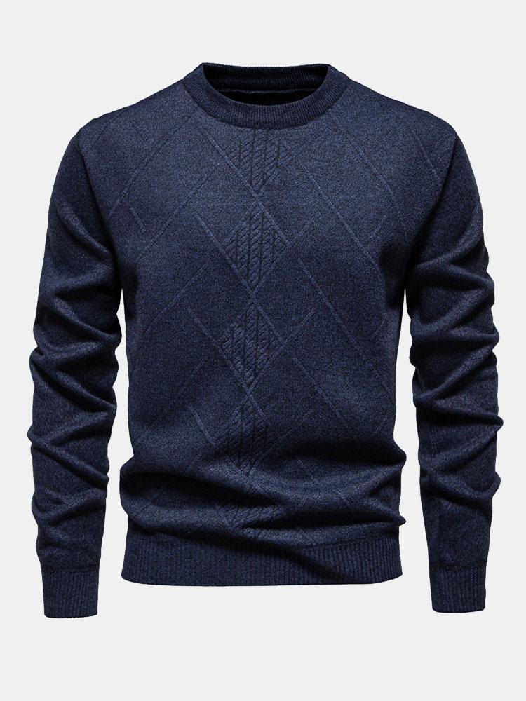 Lester | Stylischer geometrischer Rauten-Muster Strickpullover