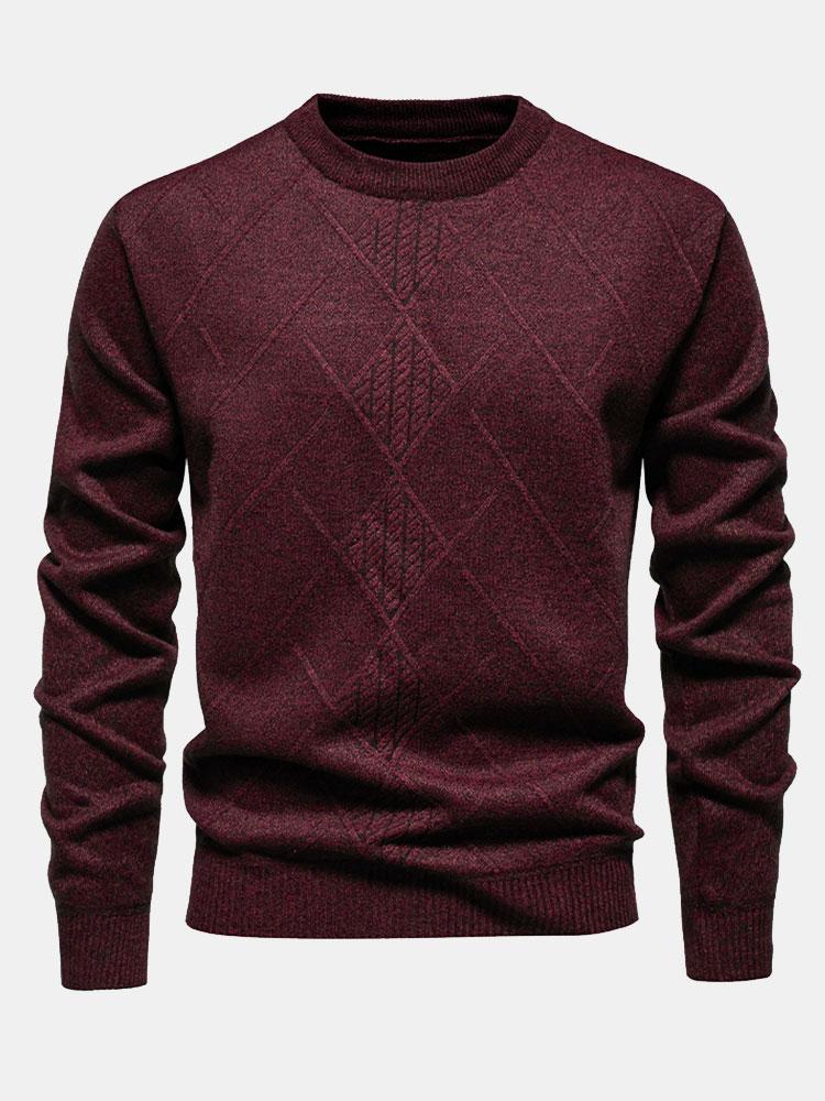 Lester | Stylischer geometrischer Rauten-Muster Strickpullover